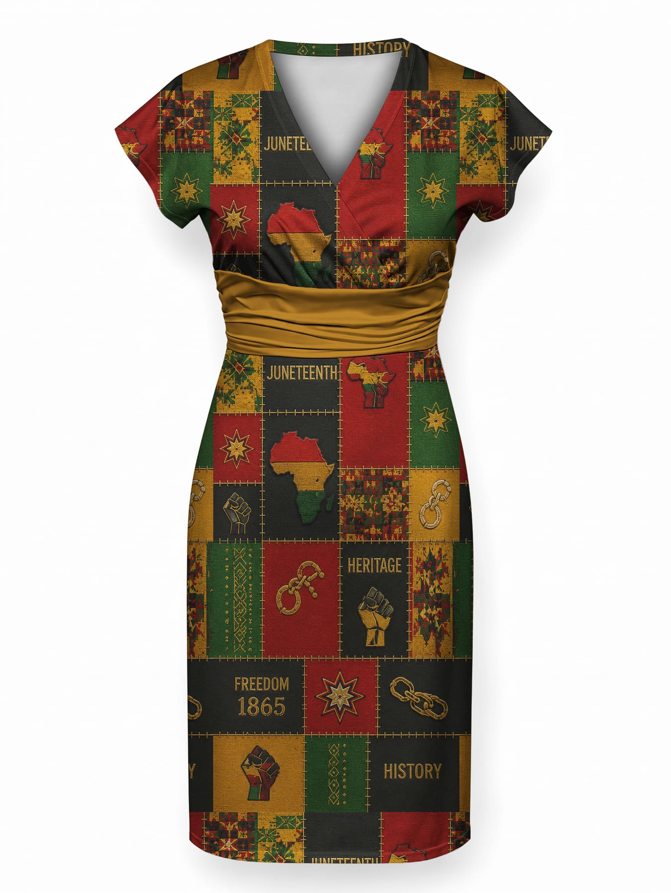 "Kumbuka" Cap Sleeve Midi Dress