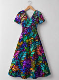 "Upinde" V Neck Midi Dress