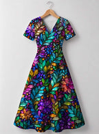 "Upinde" V Neck Midi Dress