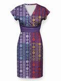 "Oshun Zamani" Cap Sleeve Midi Dress