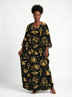 Nefertiti Black Gold Kaftan Dress Promo