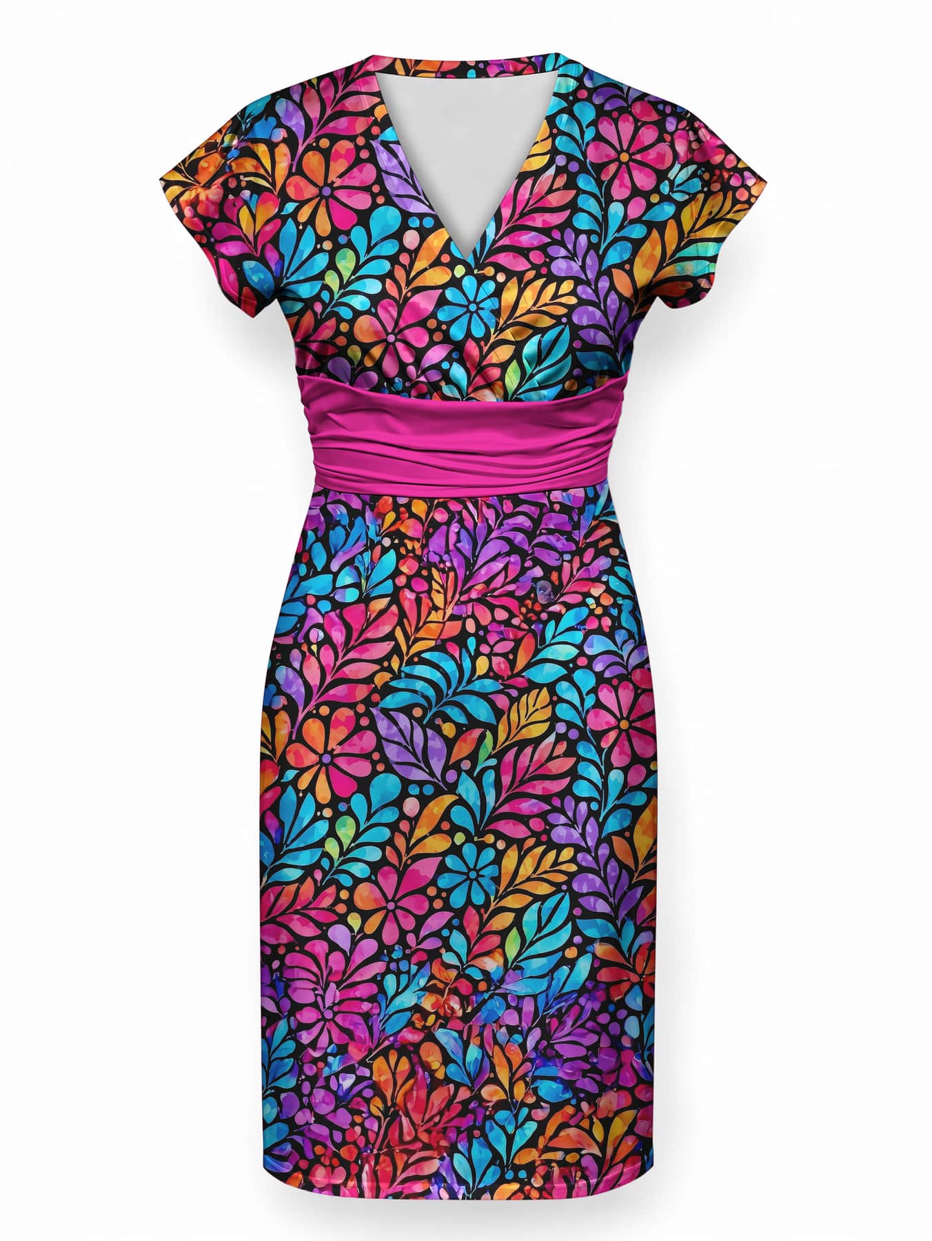 "Rangi" Cap Sleeve Midi Dress