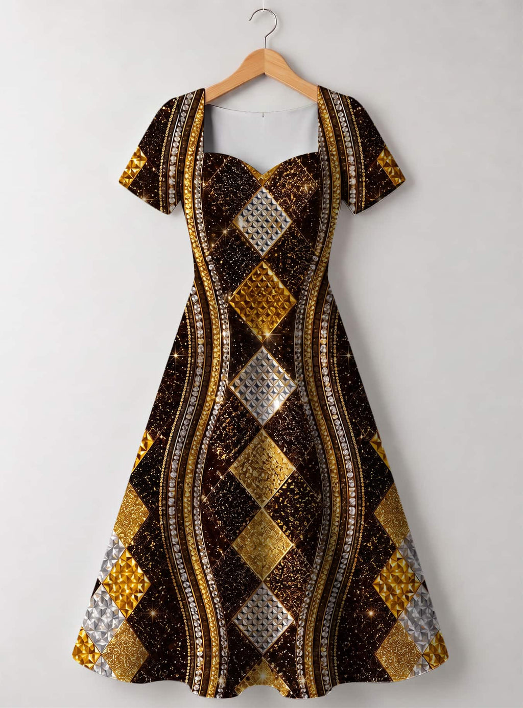 "Fataki" Sweetheart Midi Dress