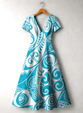 "Nalu" Short Sleeve Maxi Dress
