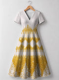 "Mwangaza" V Neck Midi Dress