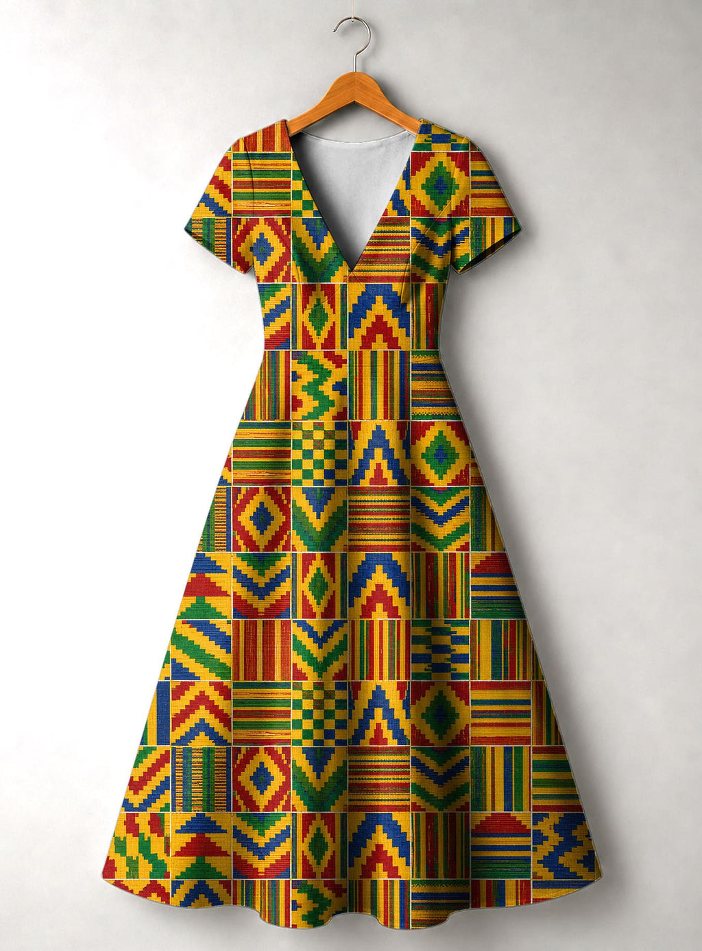 "Kumasi" Short Sleeve Maxi Dress