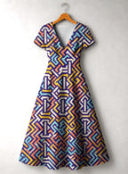 "Njia" Short Sleeve Maxi Dress