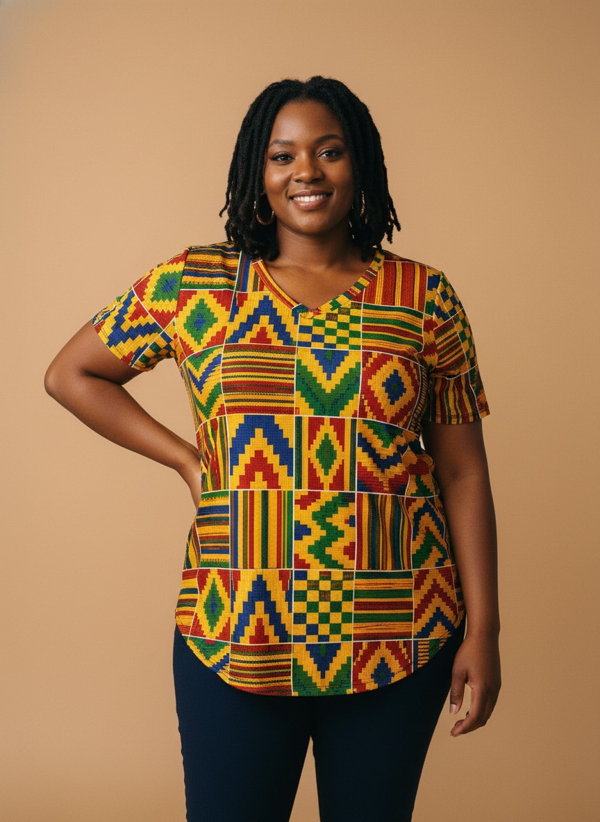 "Kumasi" V-Neck T-Shirt