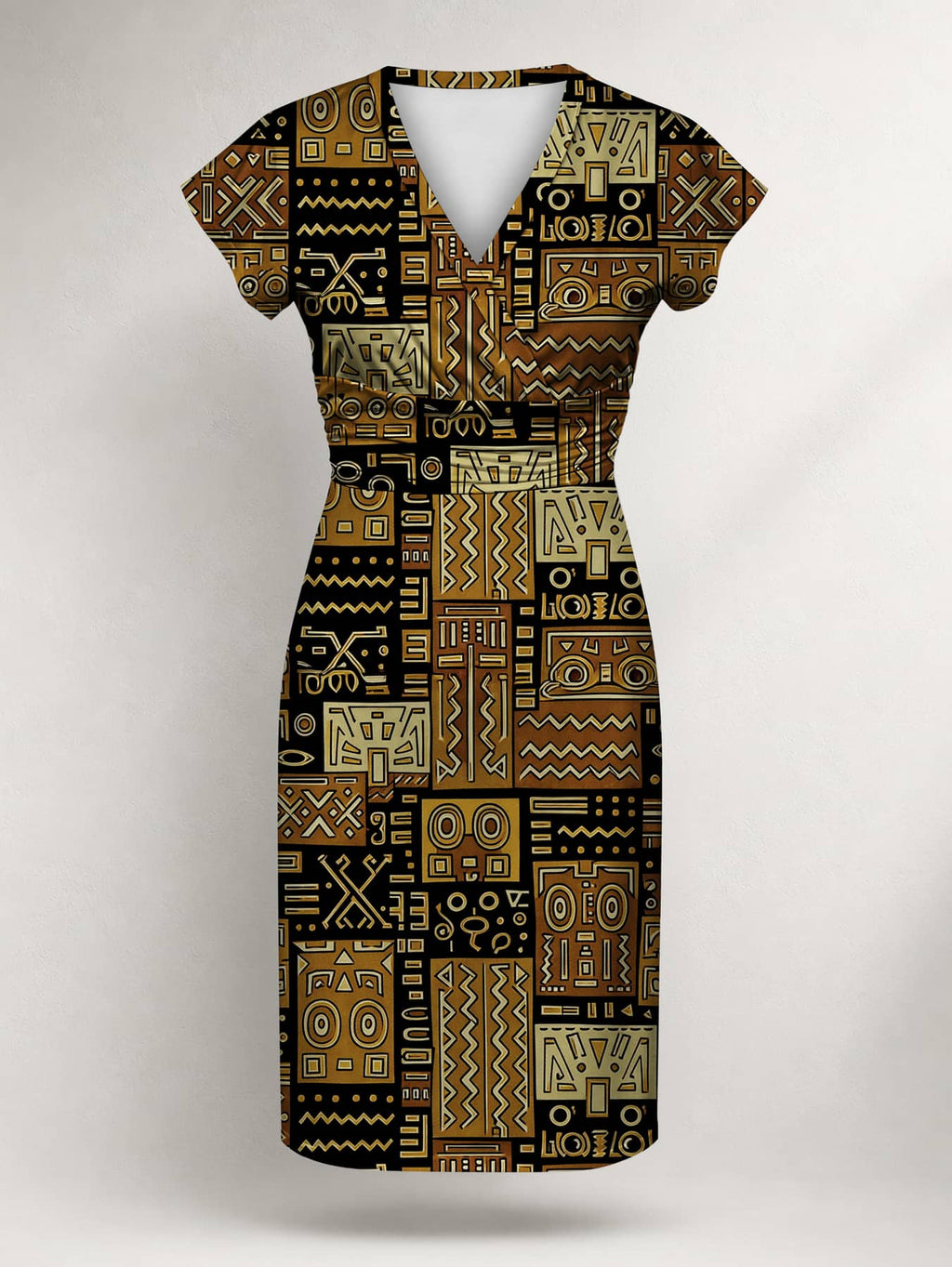 "Sankofa" Cap Sleeve Midi Dress