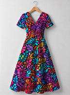 "Rangi" V Neck Midi Dress