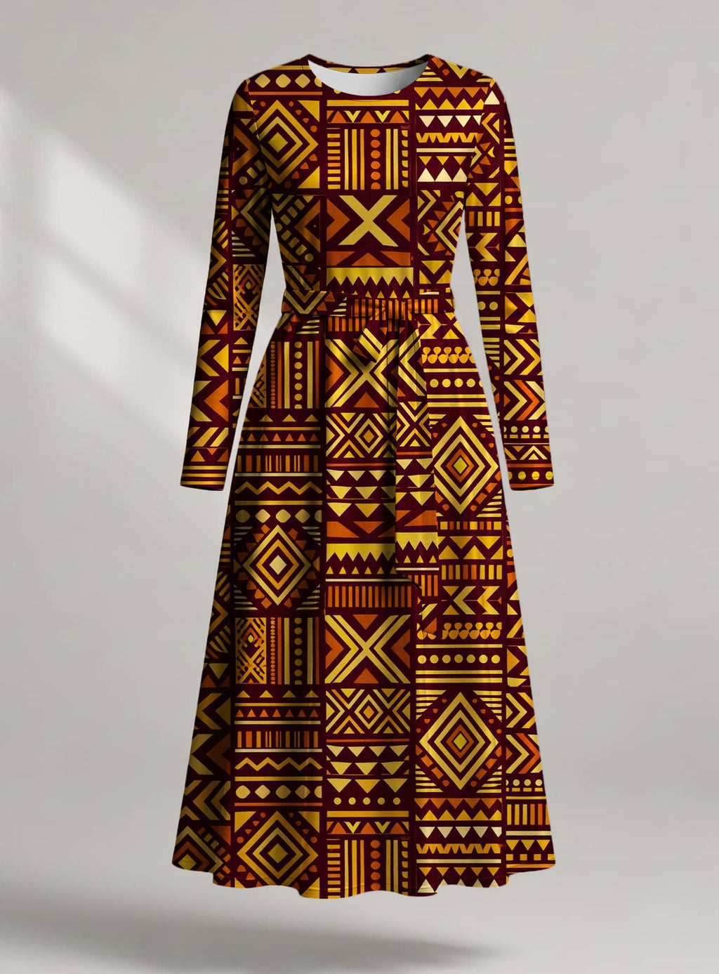 "Mudcloth" Viscose Midi Dress