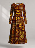 "Mudcloth" Viscose Midi Dress