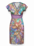 "Almasi" Cap Sleeve Midi Dress