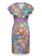 "Almasi" Cap Sleeve Midi Dress