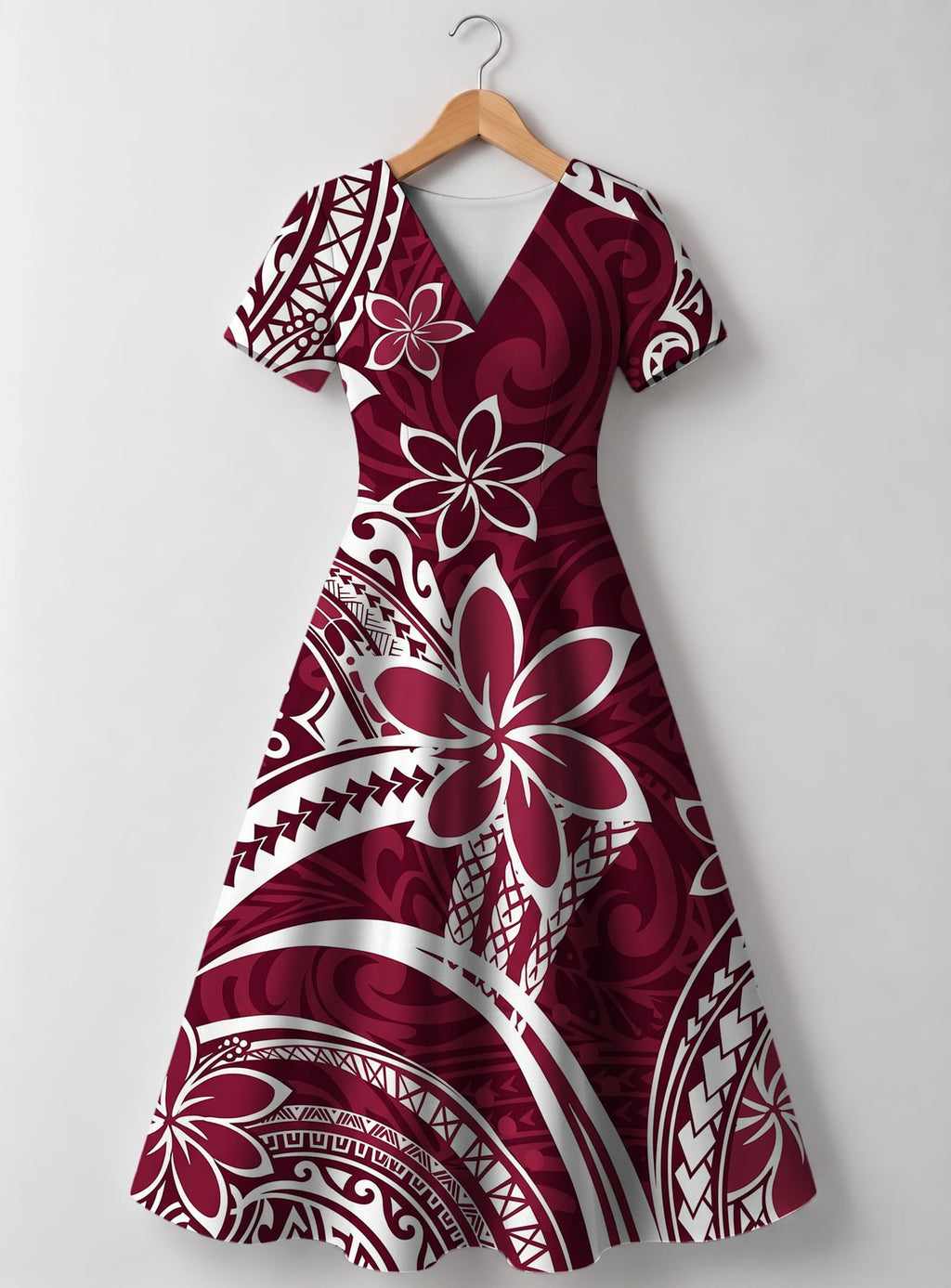 "Lehua" V Neck Midi Dress