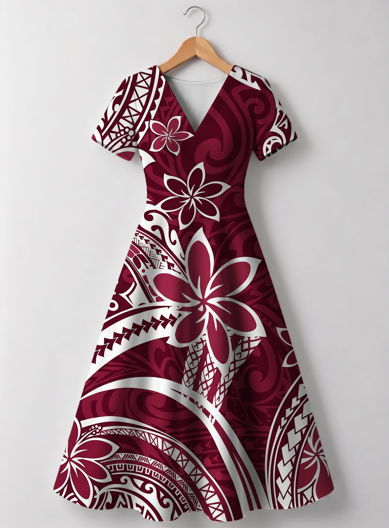 "Lehua" V Neck Midi Dress