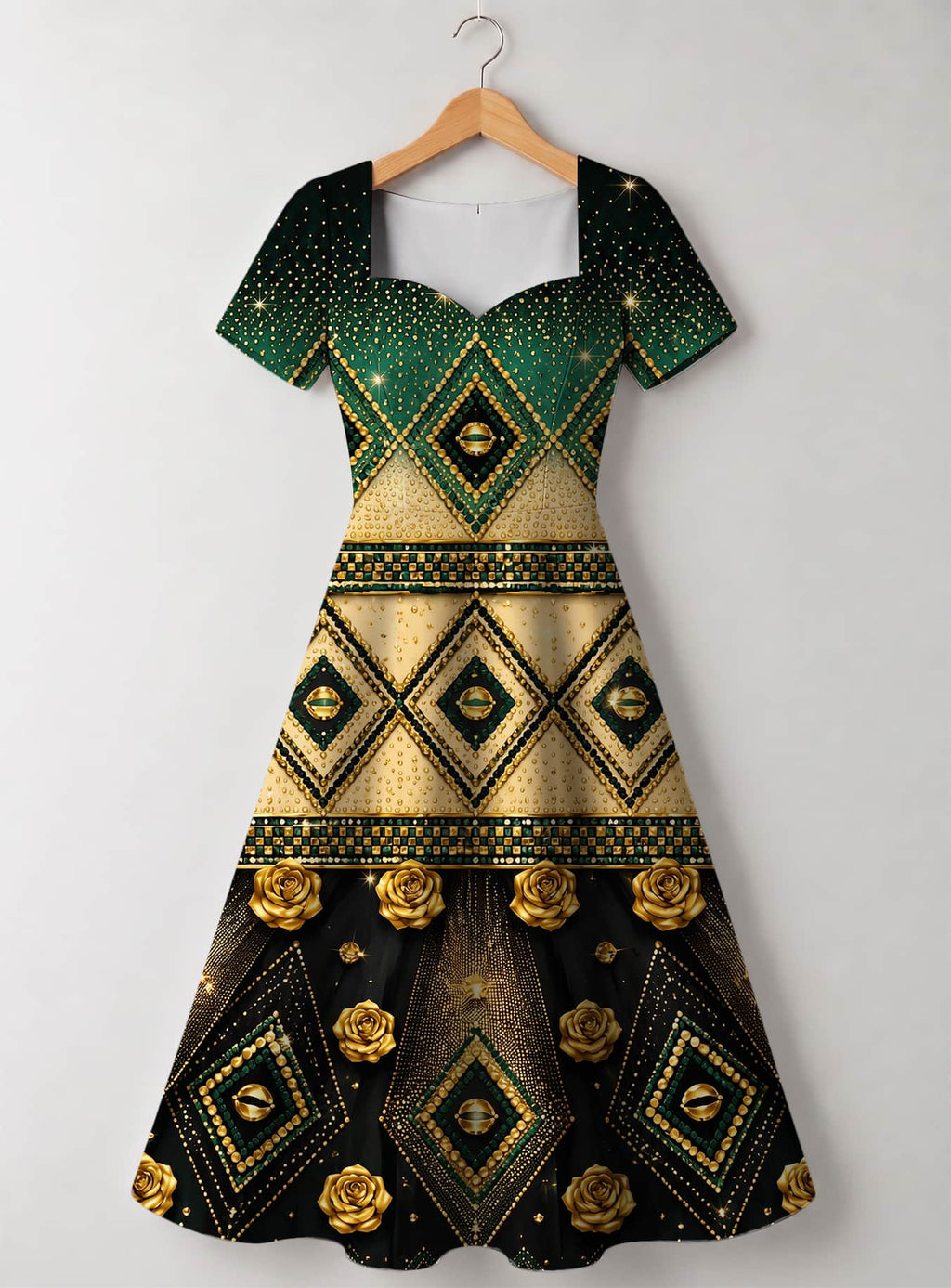 "Kifalme" Sweetheart Midi Dress