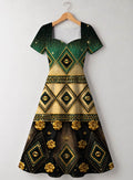 "Kifalme" Sweetheart Midi Dress