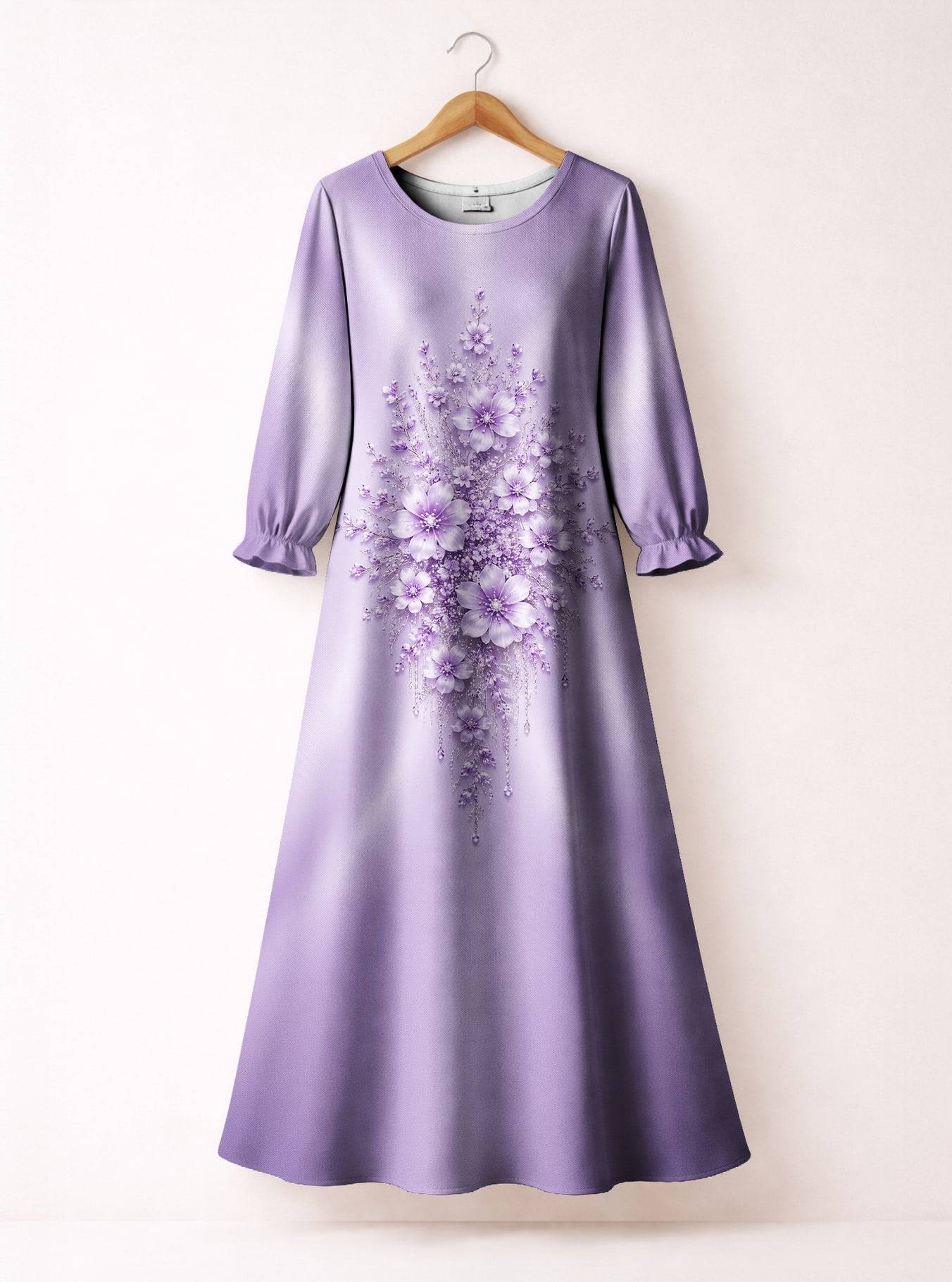 "Zambarau" Long Sleeve Maxi Dress