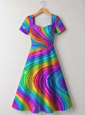 "Mawimbi" Sweetheart Midi Dress