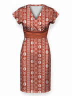 "Oshun Kijani" Cap Sleeve Midi Dress