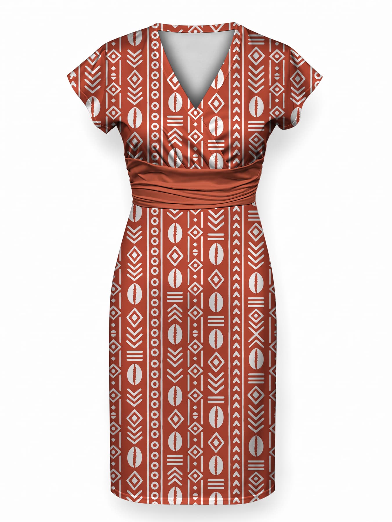 "Oshun Kijani" Cap Sleeve Midi Dress