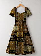 "Sankofa" Sweetheart Midi Dress