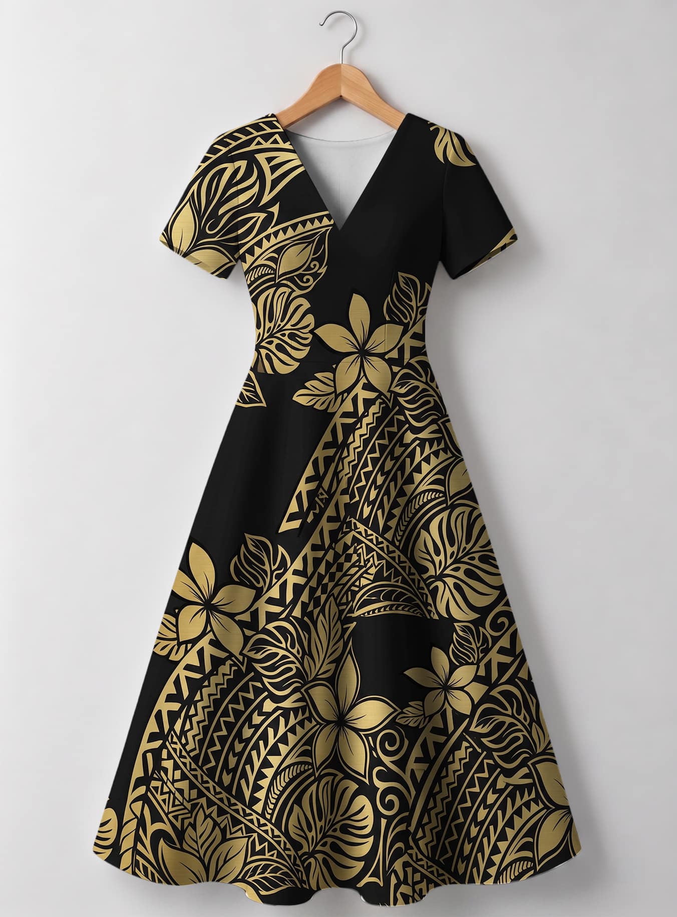 "Pualani" V Neck Midi Dress