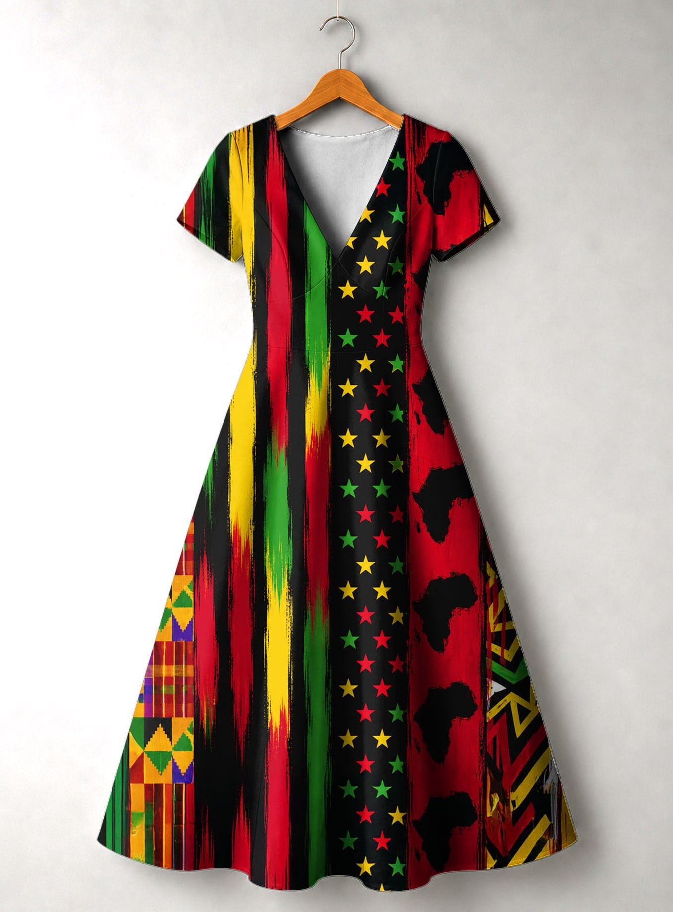"Watu" Short Sleeve Maxi Dress