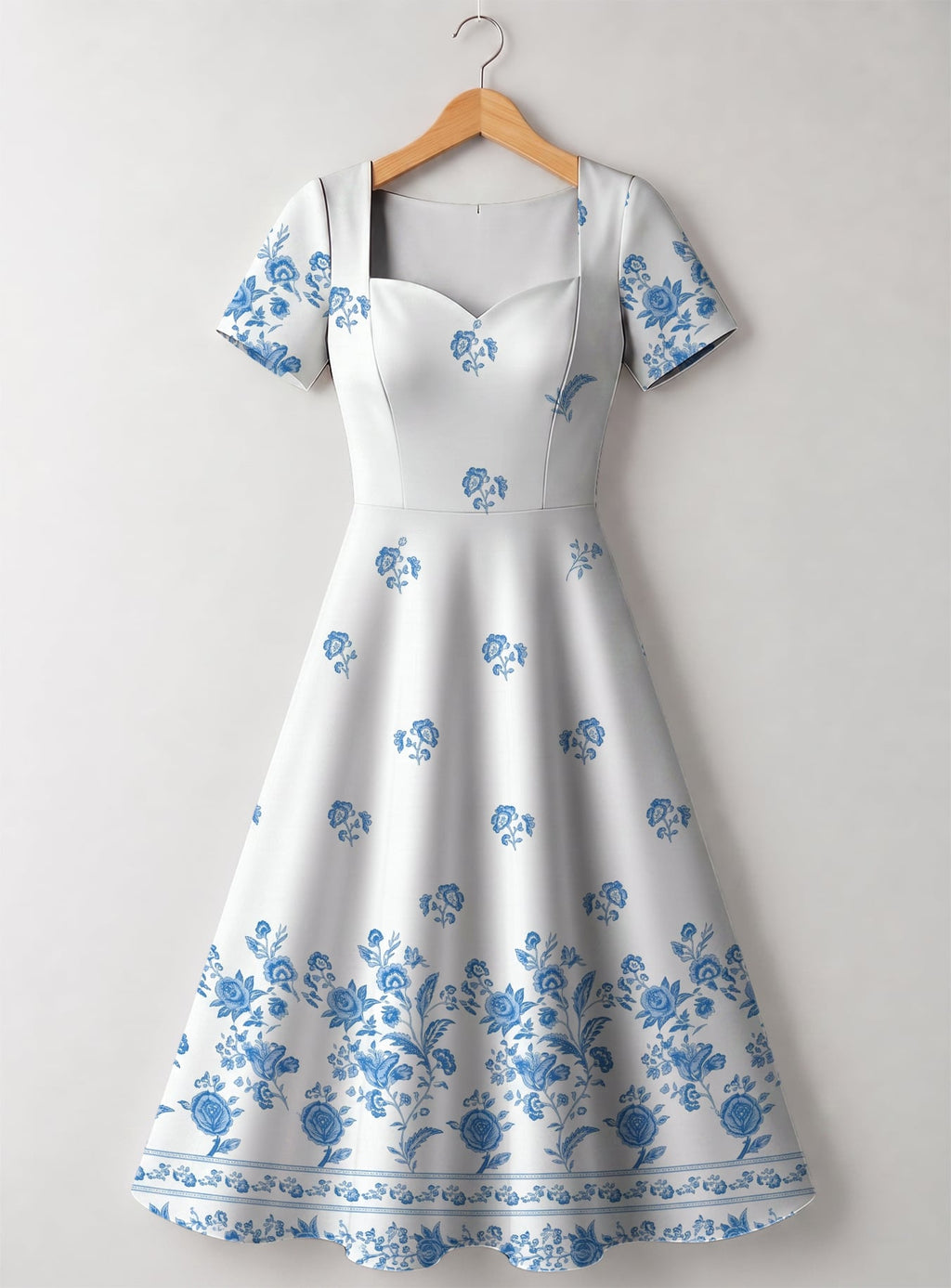 "Buluu" Sweetheart Midi Dress