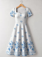 "Buluu" Sweetheart Midi Dress