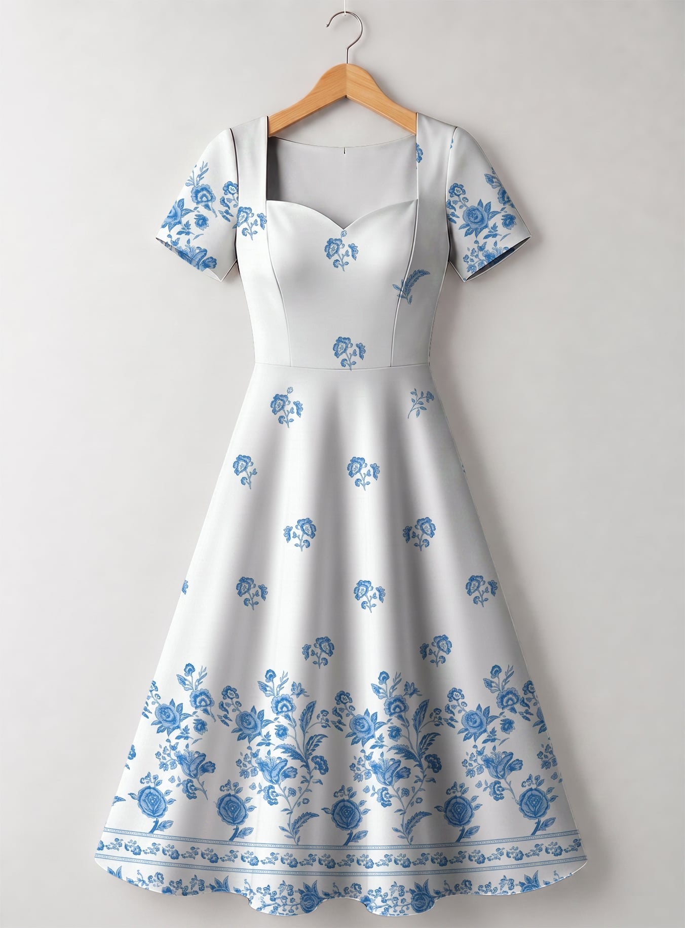 "Buluu" Sweetheart Midi Dress