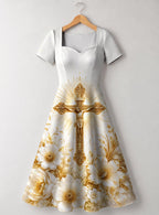 "Msalaba" Sweetheart Midi Dress