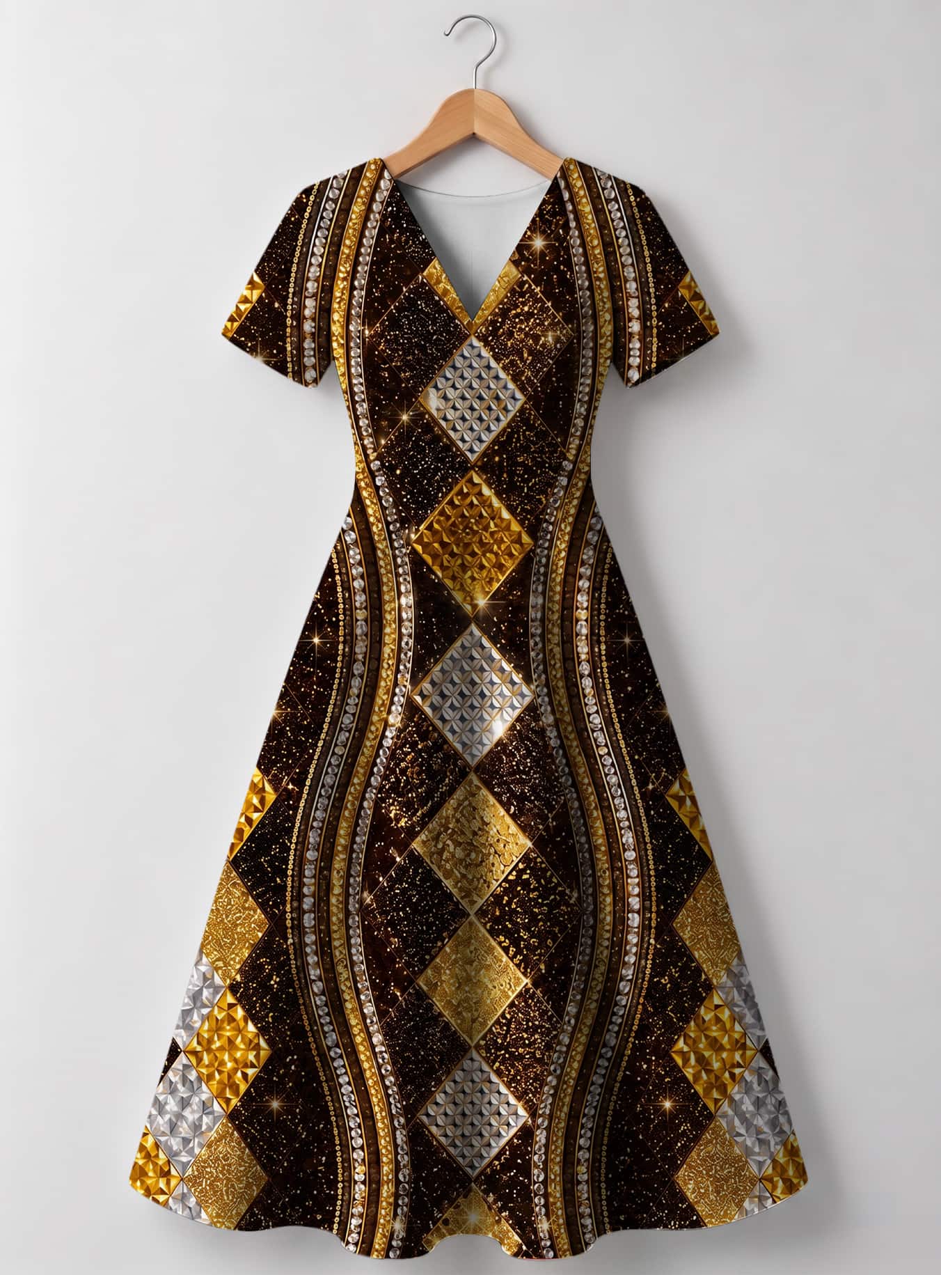 "Fataki" V Neck Midi Dress