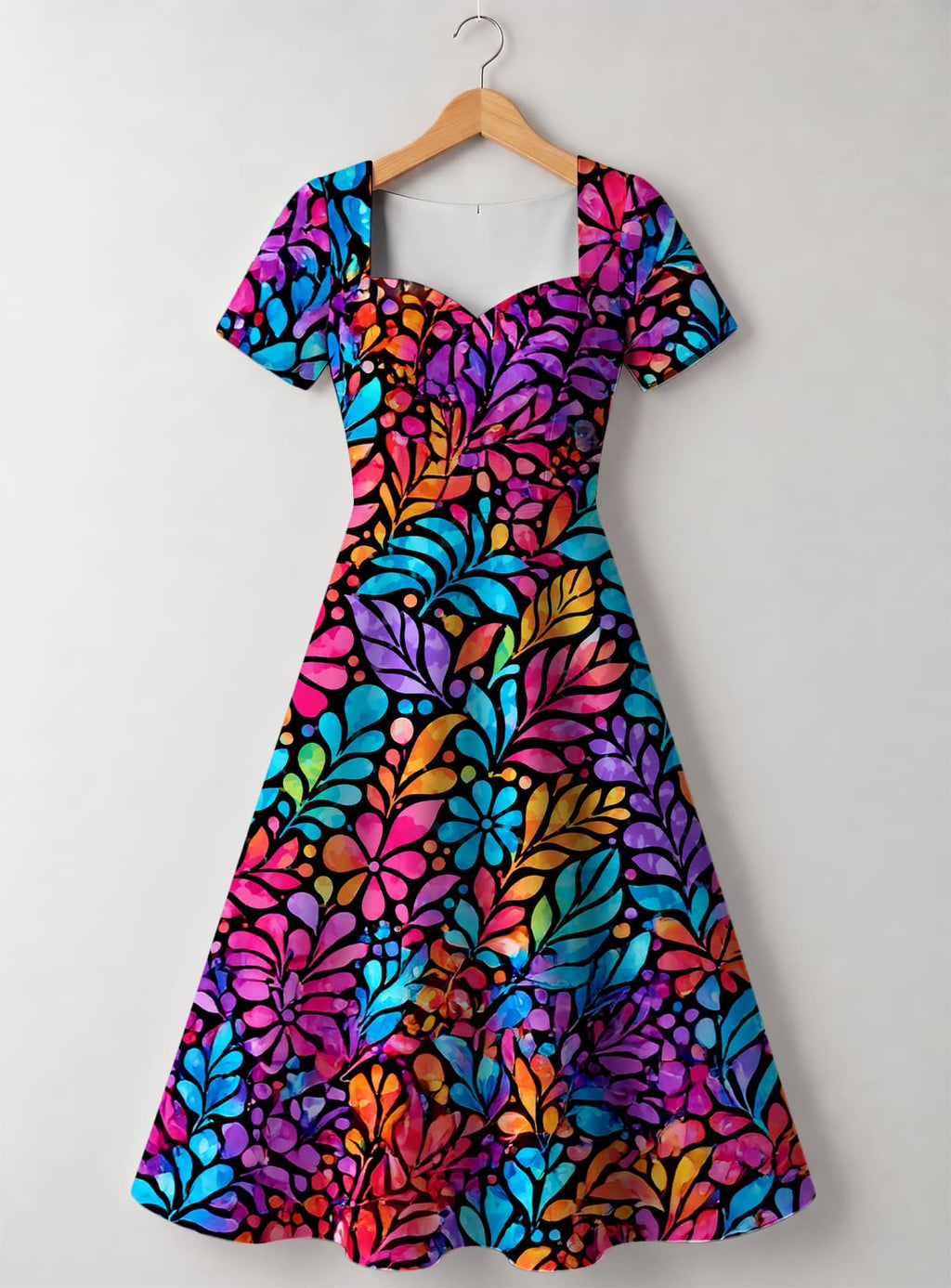 "Rangi" Sweetheart Midi Dress