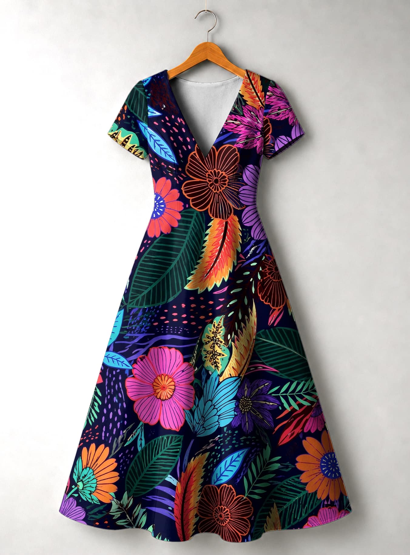 "Bustani" Short Sleeve Maxi Dress