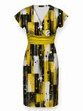 "Mvua" Cap Sleeve Midi Dress