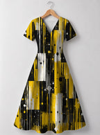 "Mvua" V Neck Midi Dress
