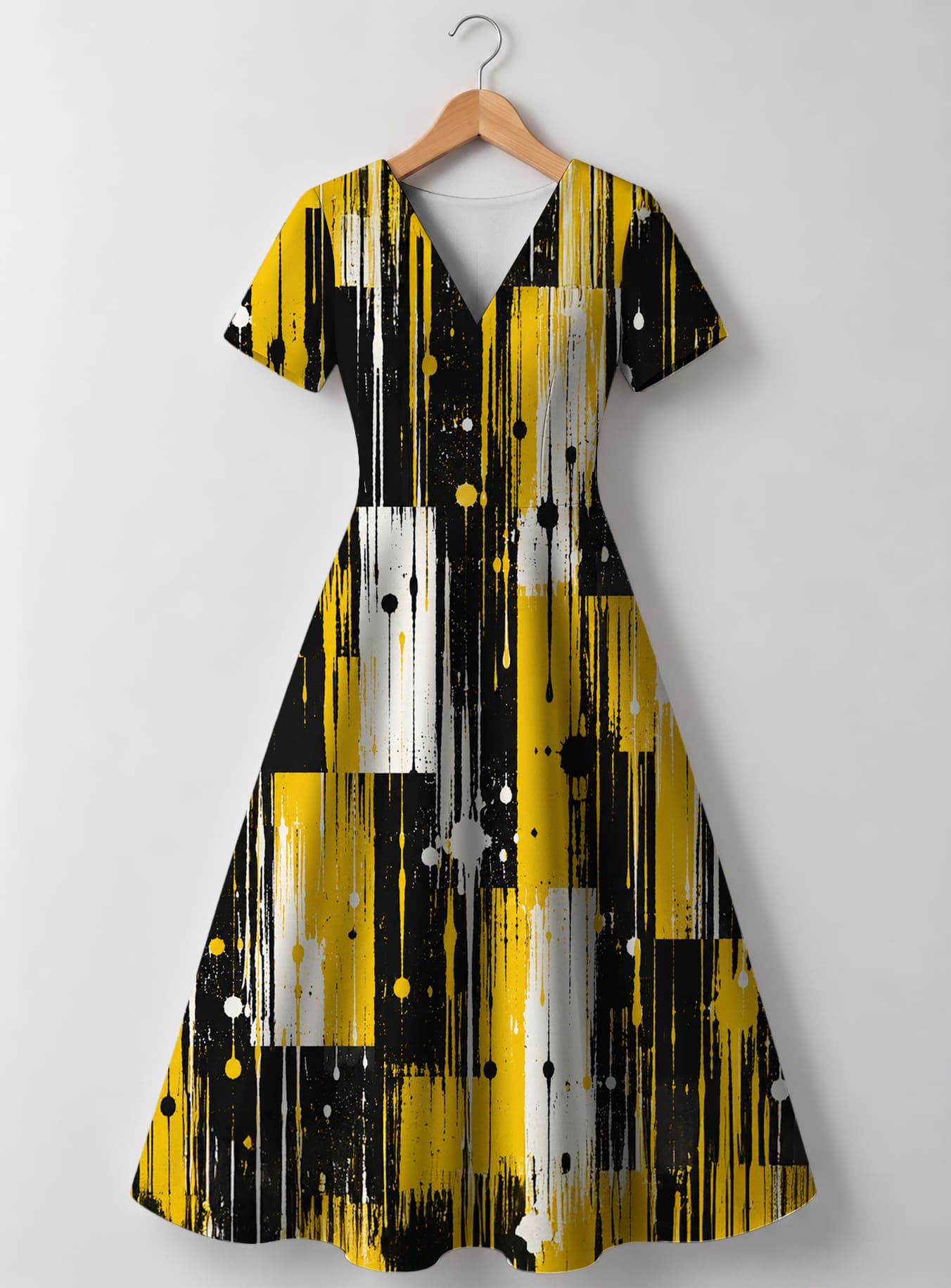 "Mvua" V Neck Midi Dress