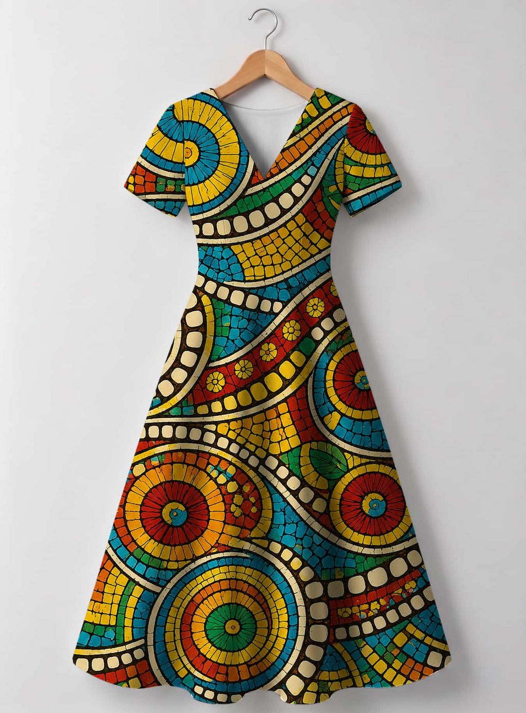 "Taji" V Neck Midi Dress