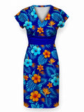 "Maua" Cap Sleeve Midi Dress
