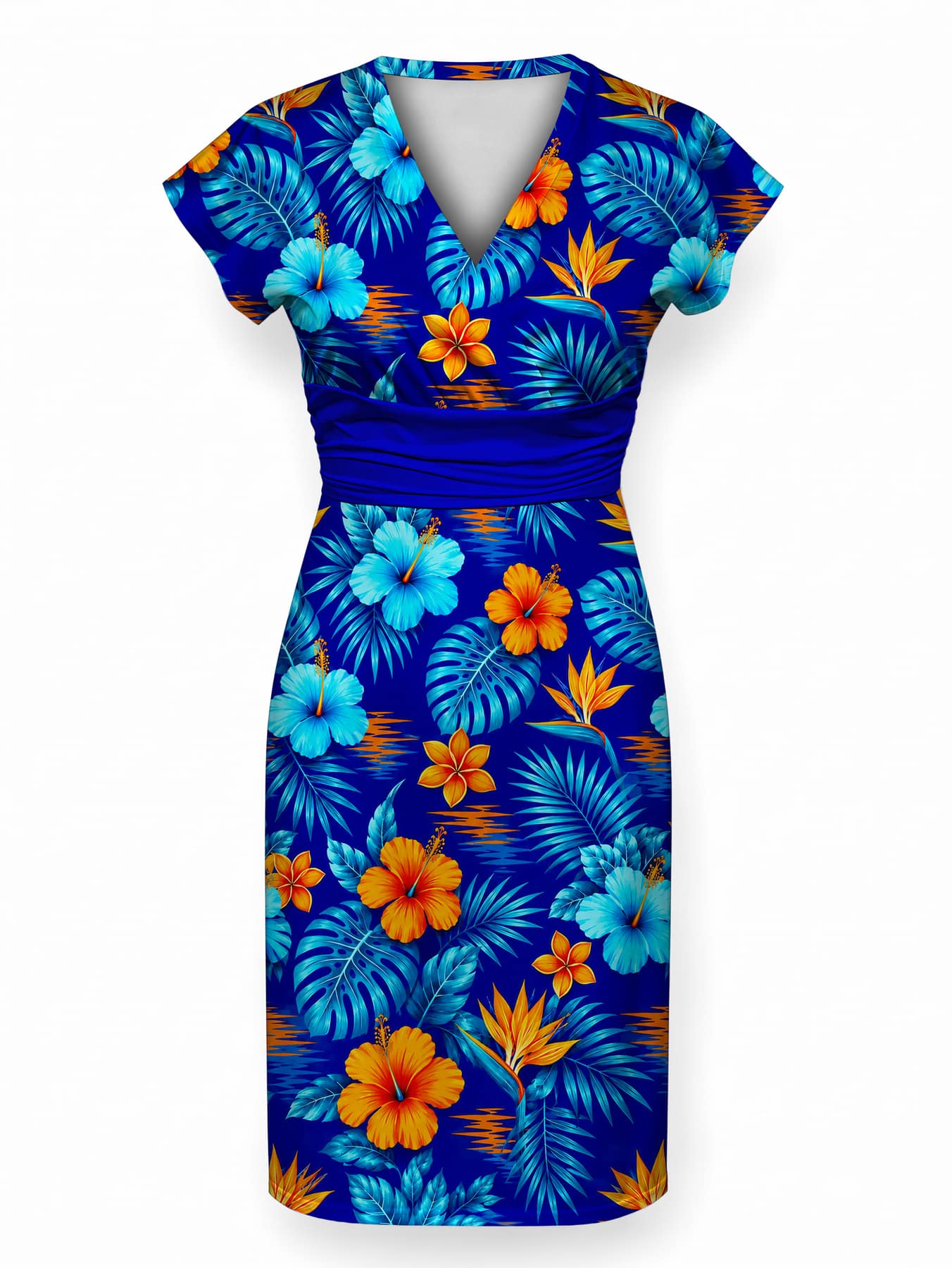 "Maua" Cap Sleeve Midi Dress