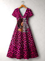 "Unstoppable" Pink Leopard" Short Sleeve Maxi Dress