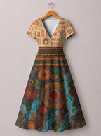 "Mto" Short Sleeve Maxi Dress