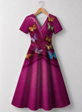 "Kipepeo" V Neck Midi Dress