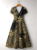 "Pualani" Short Sleeve Maxi Dress