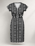 "Kuba" Cap Sleeve Midi Dress