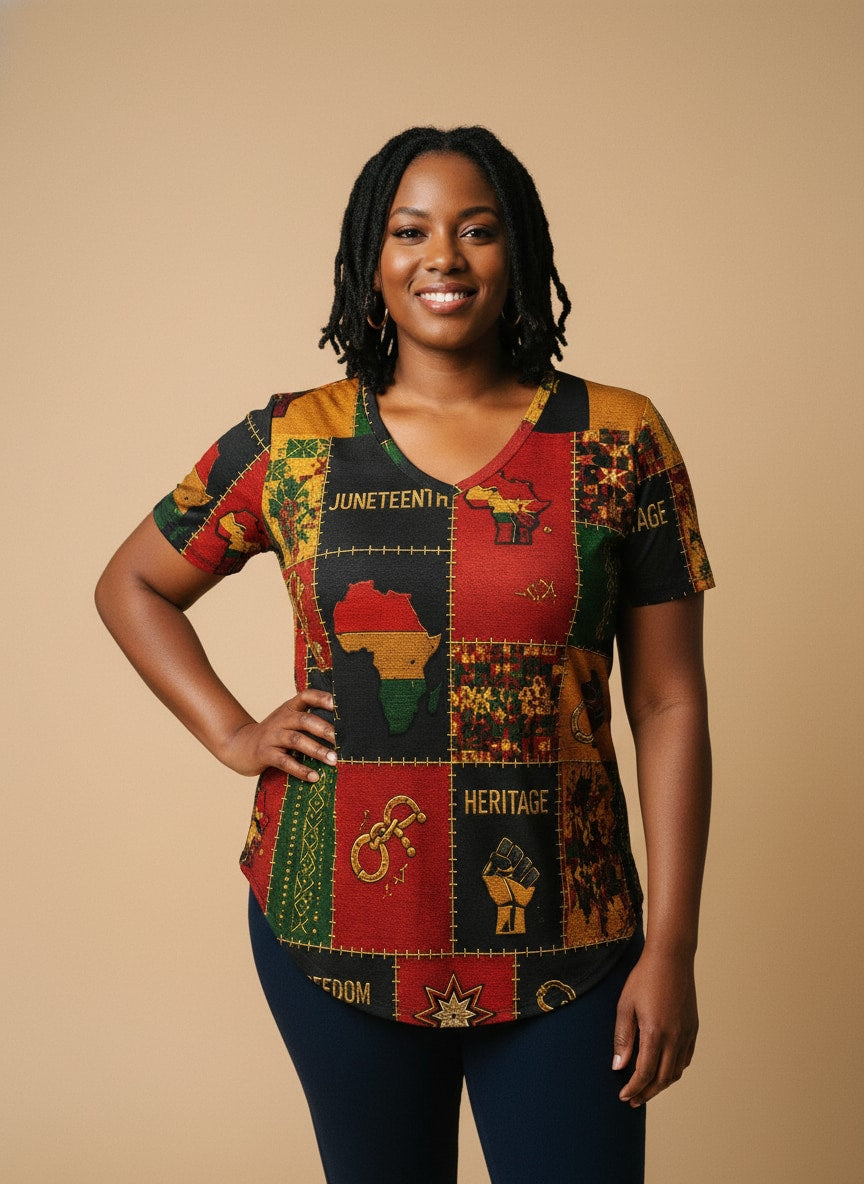 "Kumbuka" V-Neck T-Shirt