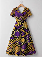 "Sheba" V Neck Midi Dress