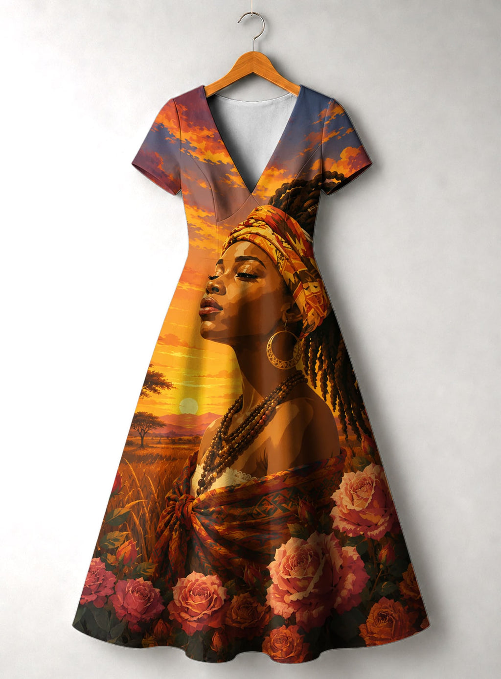"Tulia" Short Sleeve Maxi Dress